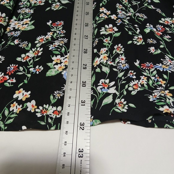 BY‎ EGREIS Martha Floral Midi Skirt Black Multi Color Women's Size M - Picture 6 of 11